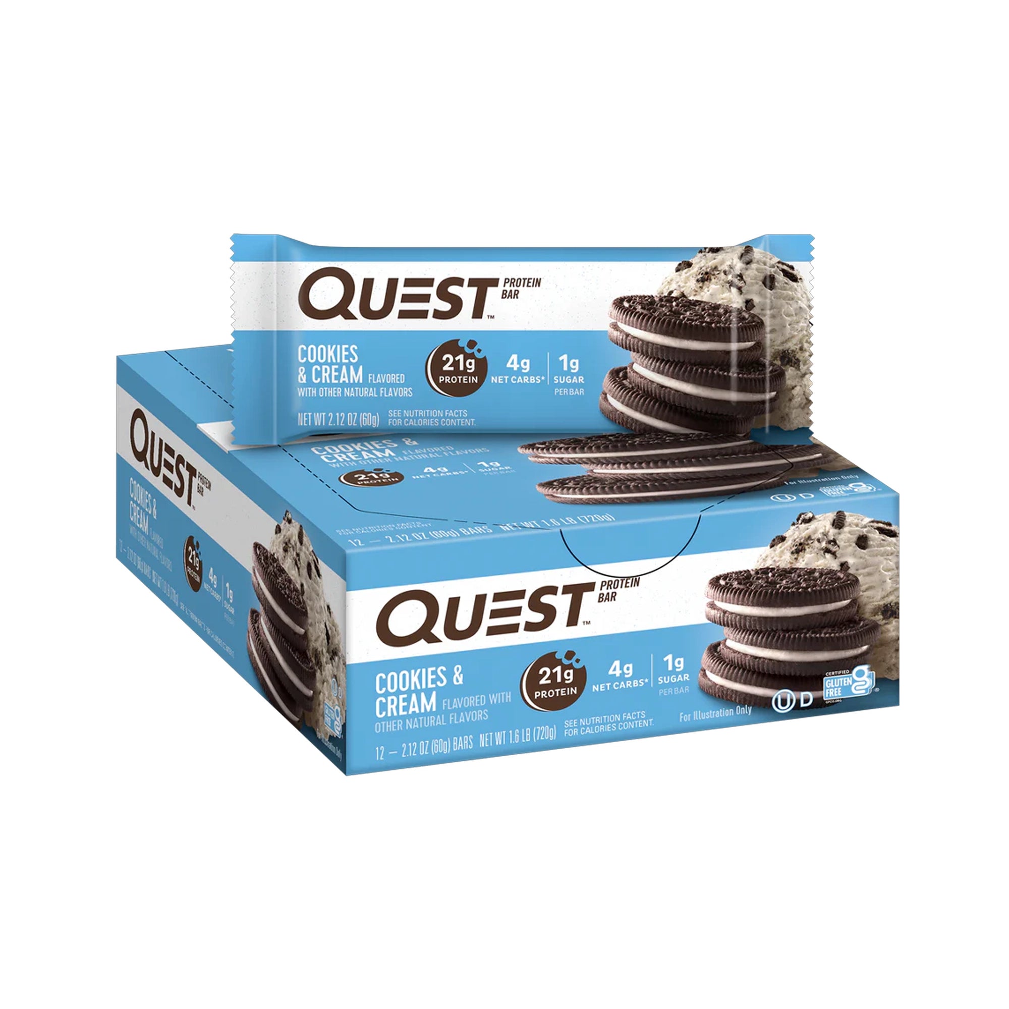 Quest Nutrition Bar – 60g x 12 (Cookies & Cream)