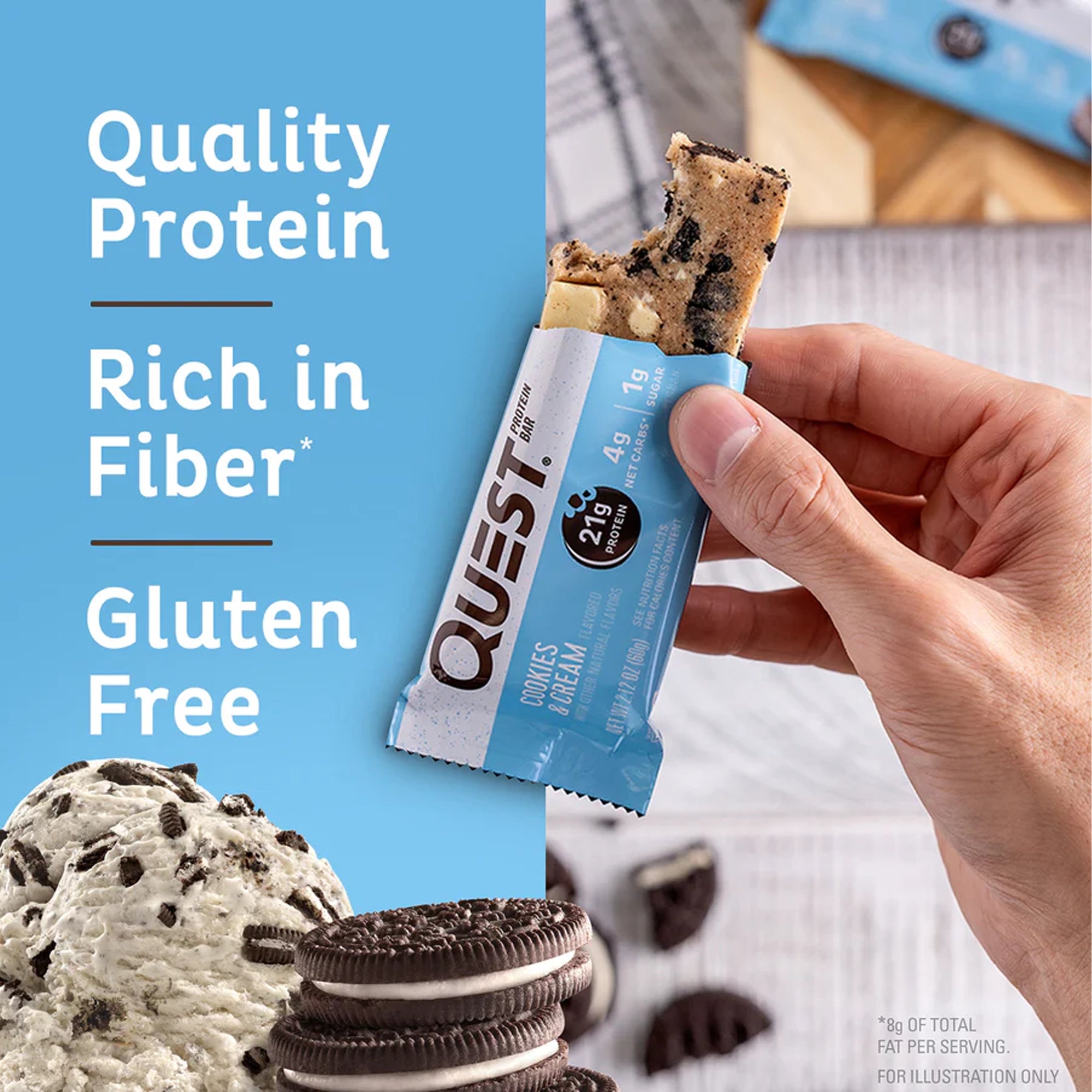 Quest Nutrition Bar – 60g x 12 (Cookies & Cream)