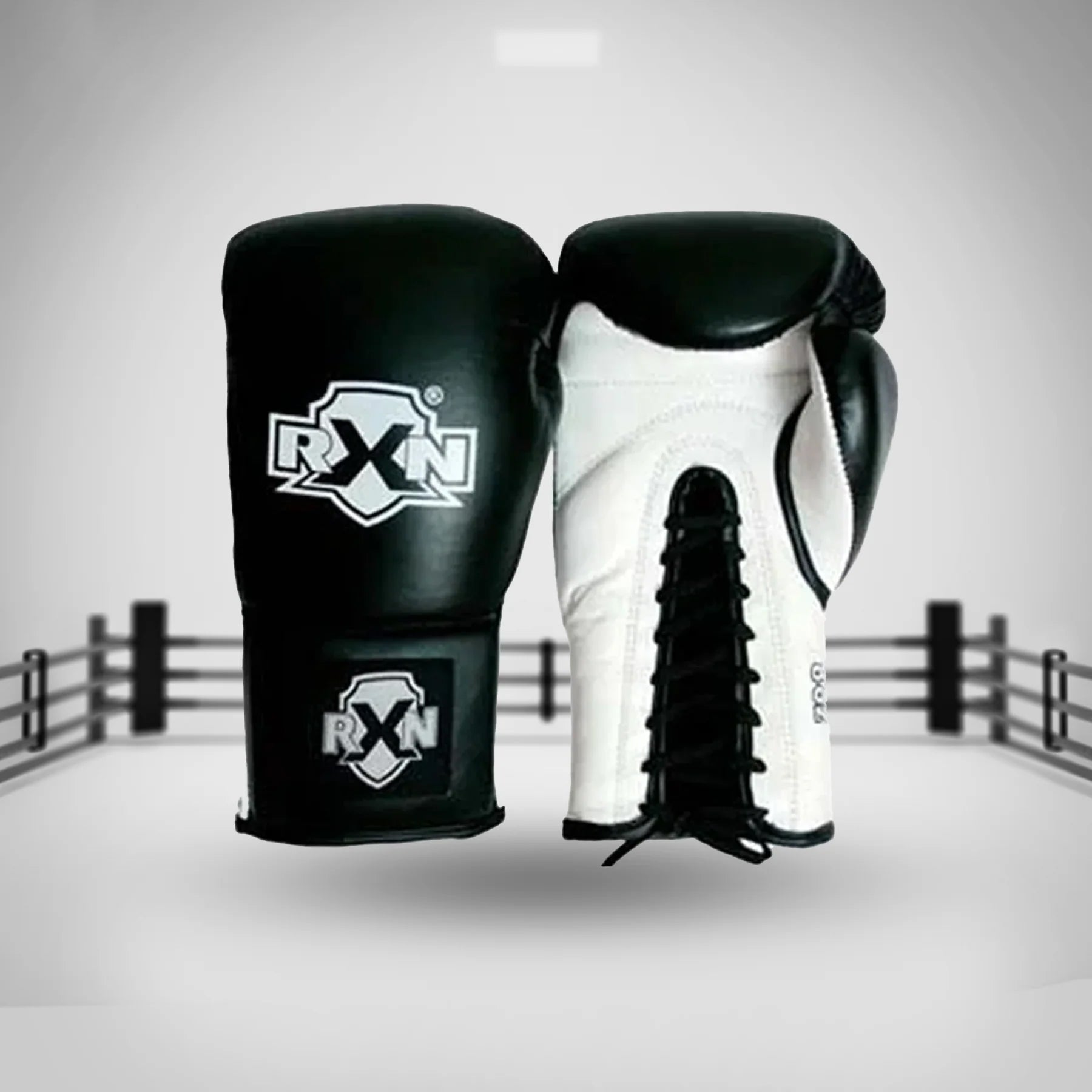 RXN Pro Boxing 2.0 Lace-up Boxing Gloves (Black)