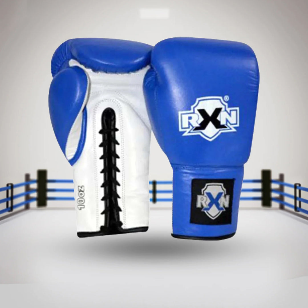 RXN Pro Boxing 2.0 Lace-up Boxing Gloves (Blue)