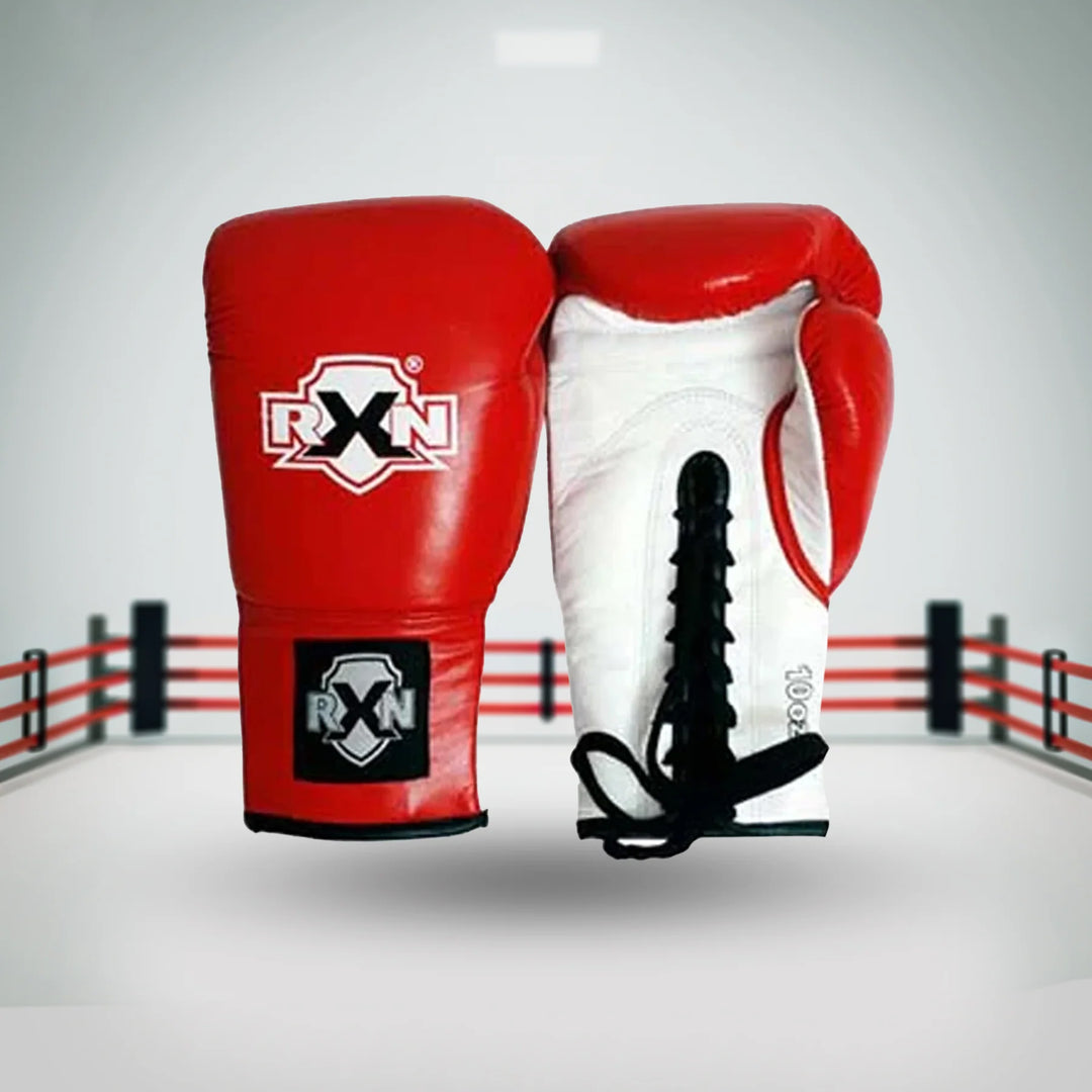 RXN Pro Boxing 2.0 Lace-up Boxing Gloves (Red)