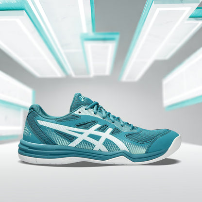 Asics Upcourt 5 (Blue Teal/ White) Badminton Shoes - InstaSport