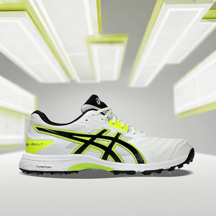 Asics Gel Gully 7 Cricket Shoes (White/ Safety Yellow)