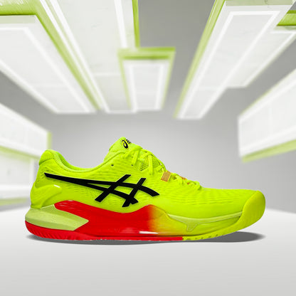 Asics Gel Resolution 9 Paris Tennis Shoes (Safety Yellow/ Black) - InstaSport