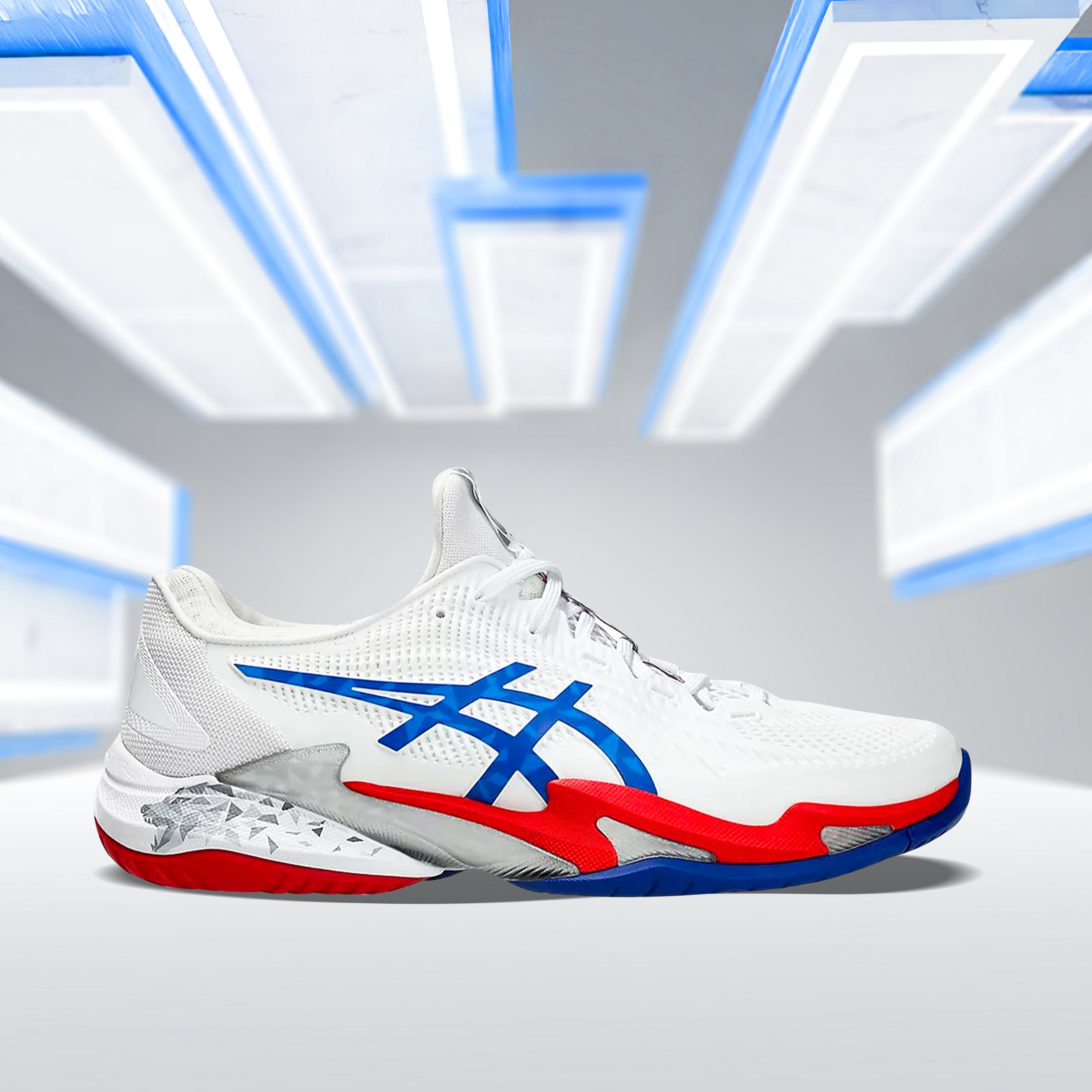 Asics Court FF3 Novak Tennis Shoes (White/ Asics Blue) - InstaSport