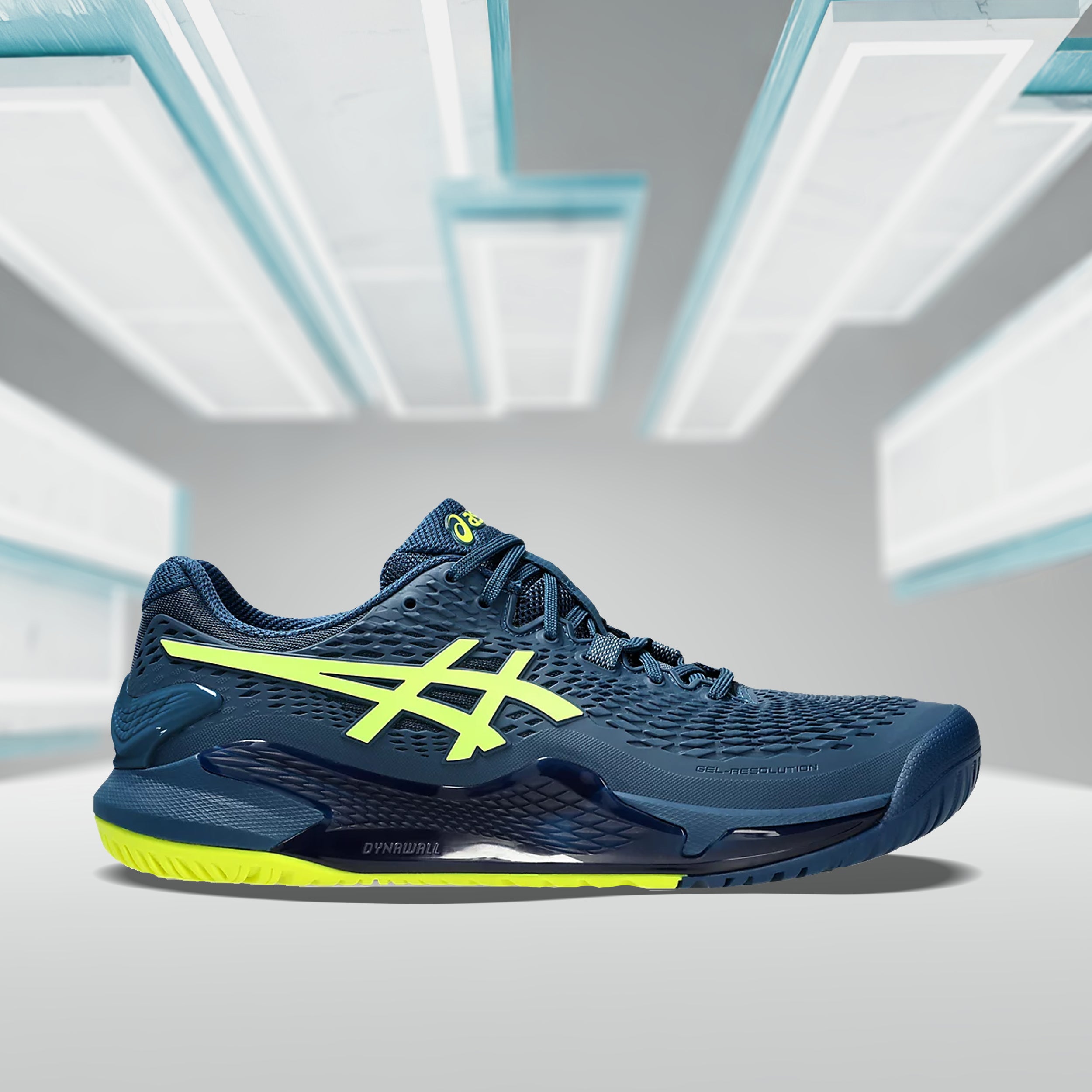 Asics Gel Resolution 9 Tennis Shoes (Mako Blue/ Safety Yellow) - InstaSport