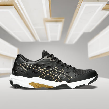 Asics Gel Rocket 11 (Black/ Pure Gold) Badminton Shoes - InstaSport