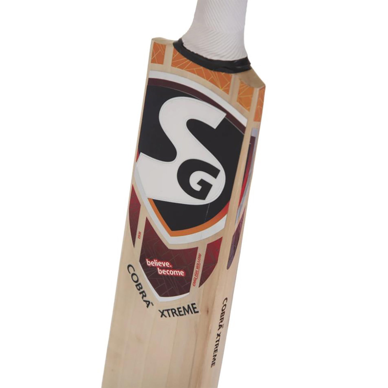 SG Cobra™ Xtreme Traditonally Shaped English Willow Cricket Bat (Leather Ball) -SH - InstaSport