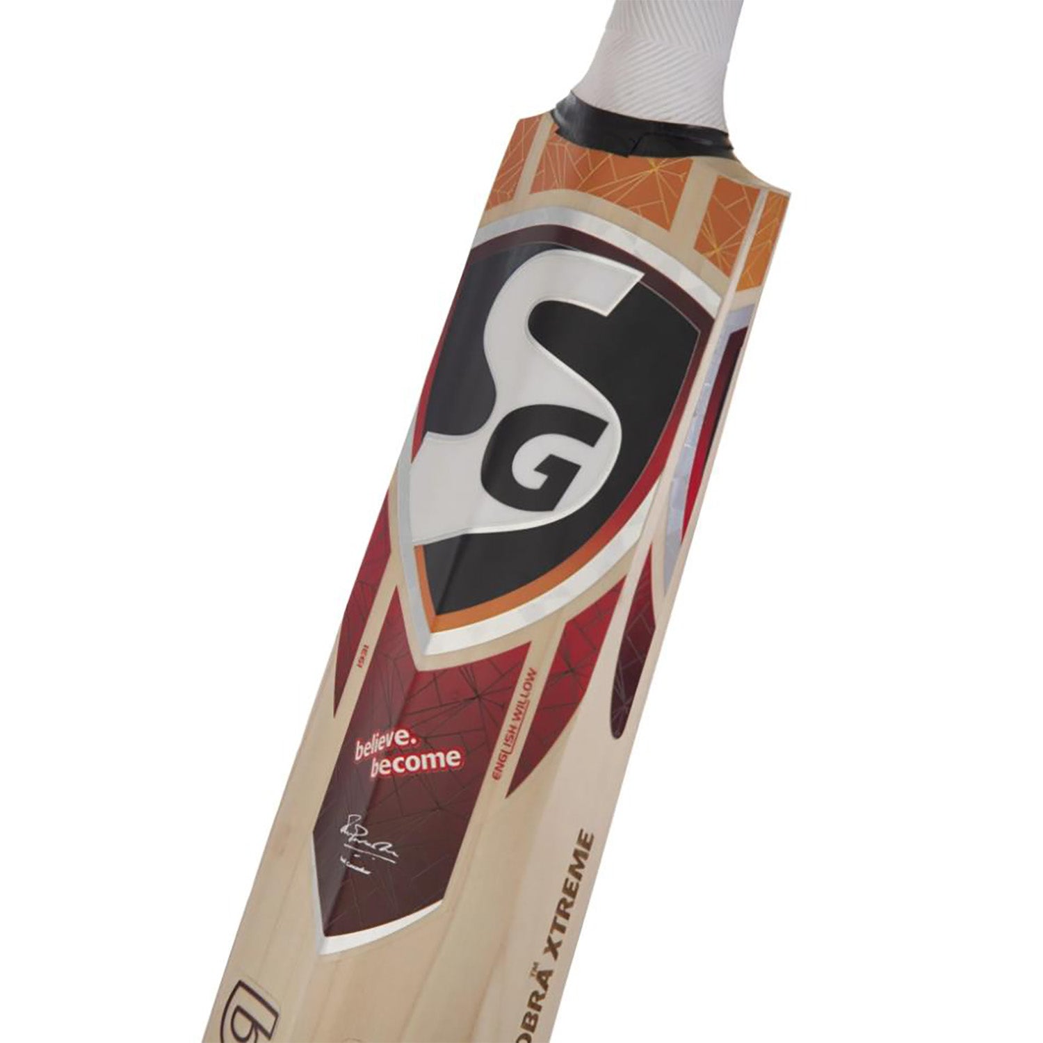 SG Cobra™ Xtreme Traditonally Shaped English Willow Cricket Bat (Leather Ball) -SH - InstaSport