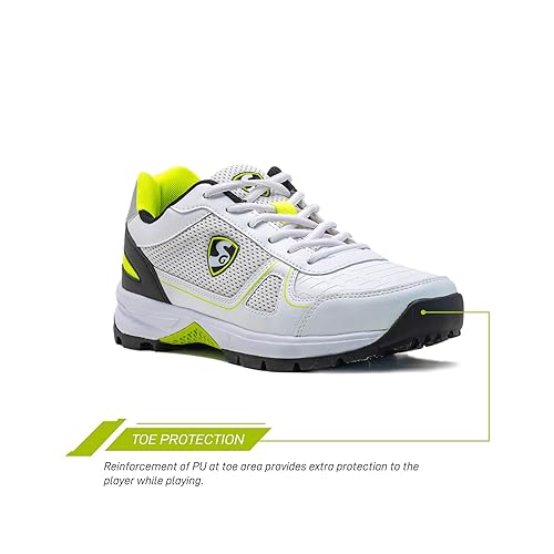 SG_Scorer_6.0_Rubber_Spike_Cricket_Shoes_White_Black_Lime_Full_InstaSport