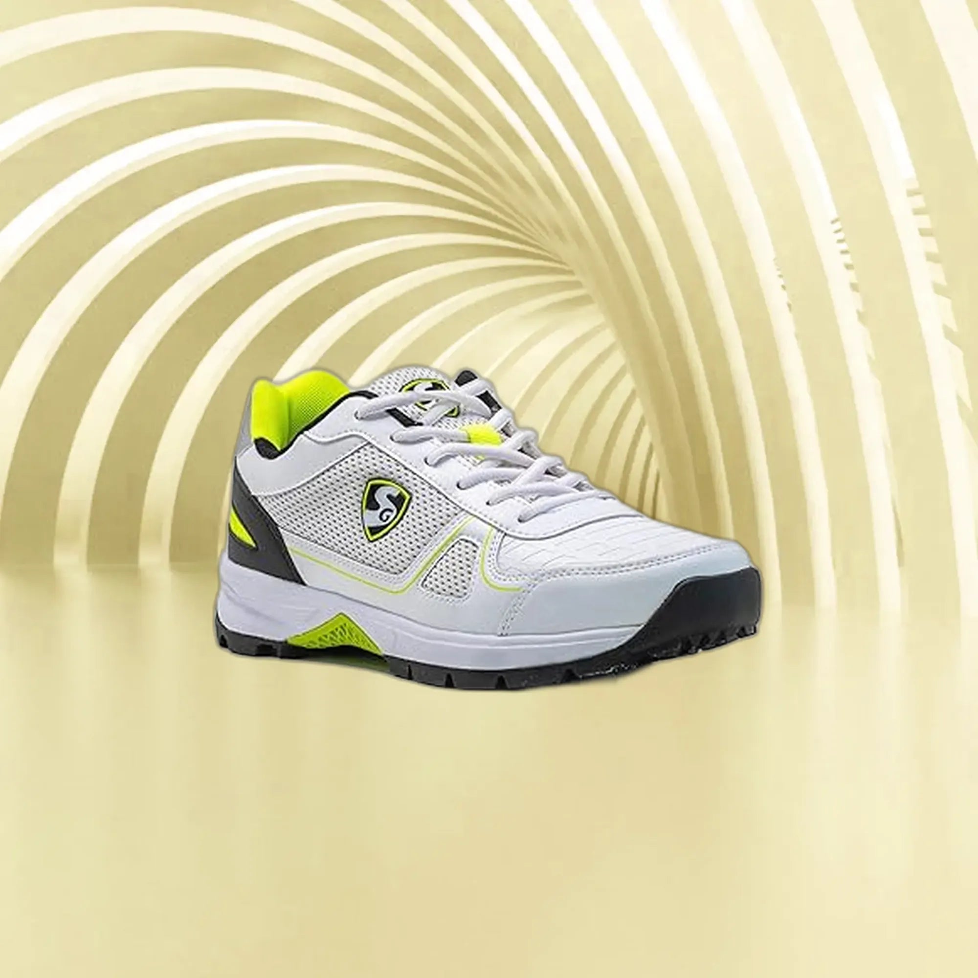 SG_Scorer_6.0_Rubber_Spike_Cricket_Shoes_White_Black_Lime_Main_InstaSport