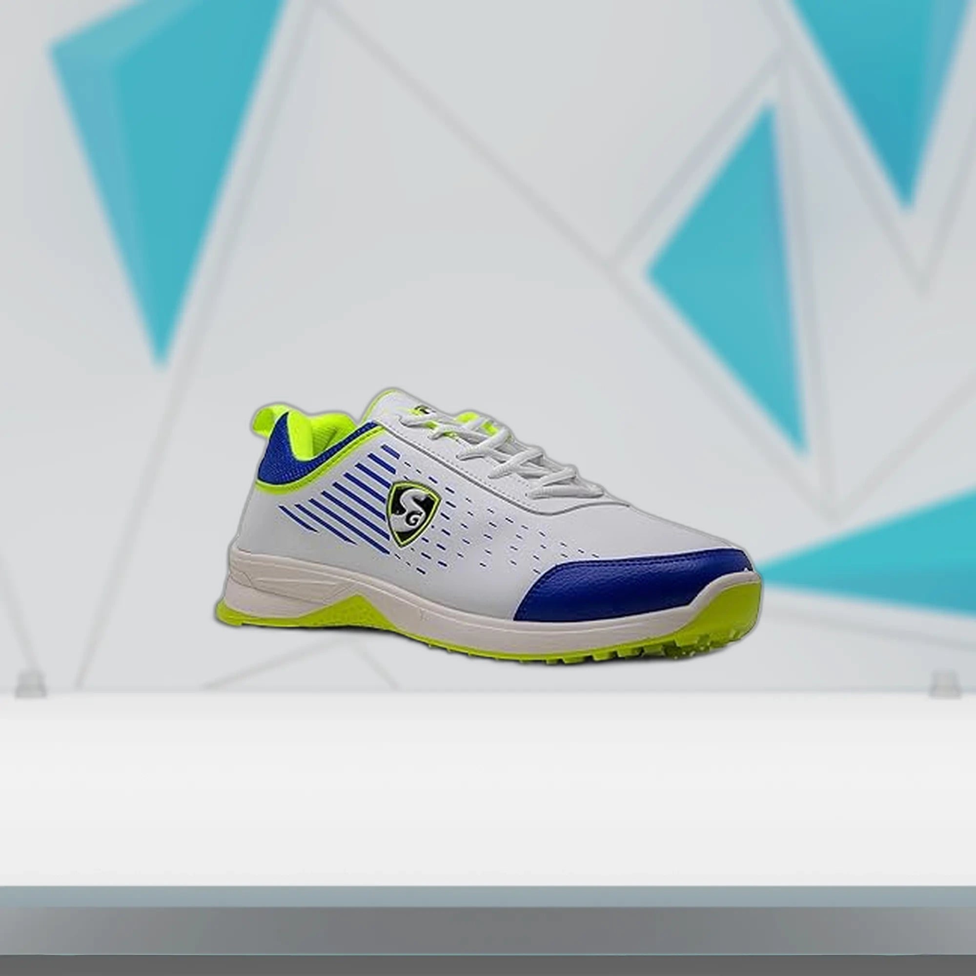 SG_Yorker_Cricket_Shoes_White_Blue_Lime_Main_InstaSport