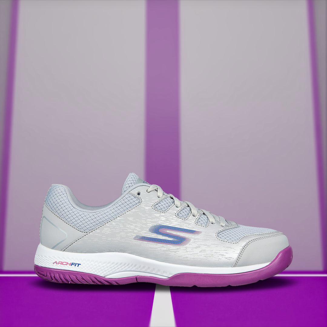 Skechers Viper Court- Pickleball Shoes (Gray/ Purple)