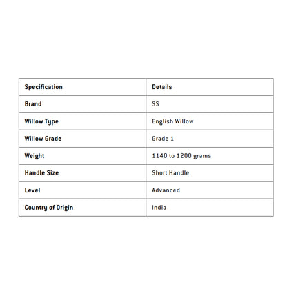 SS Professional English Willow Cricket Bat - SH