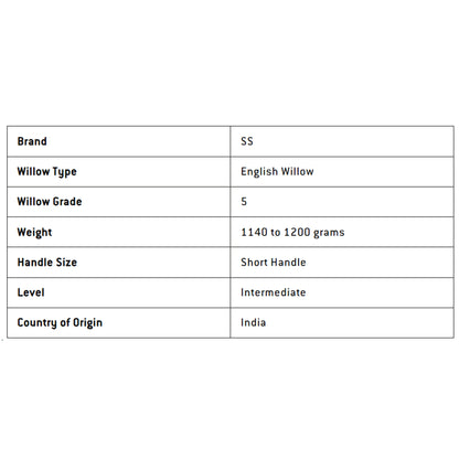 SS Supremo English Willow Cricket Bat - SH