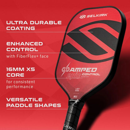 Selkirk_Amped_Control-Invikta_Pickleball_Paddle_16mm_Red_Fullview_Durable_Instasport