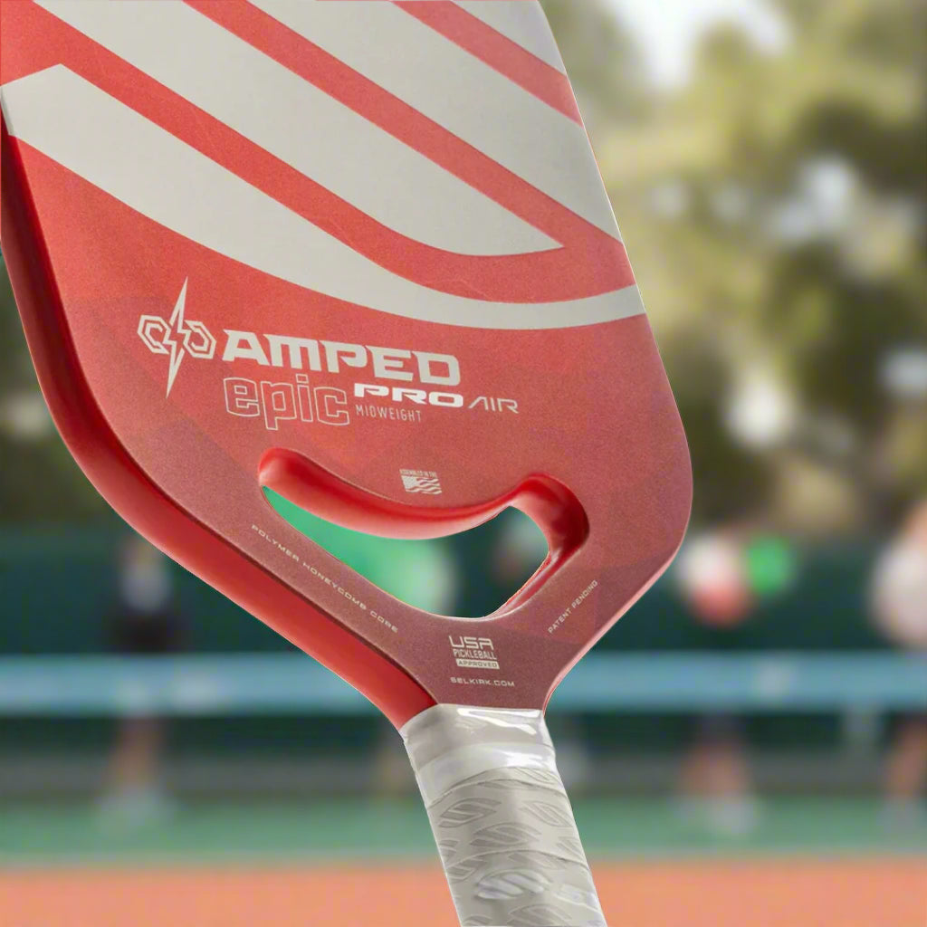 Selkirk_Amped_Pro_Air-Epic_Pickleball_paddle_Red_Frontside_Throat_Instasport