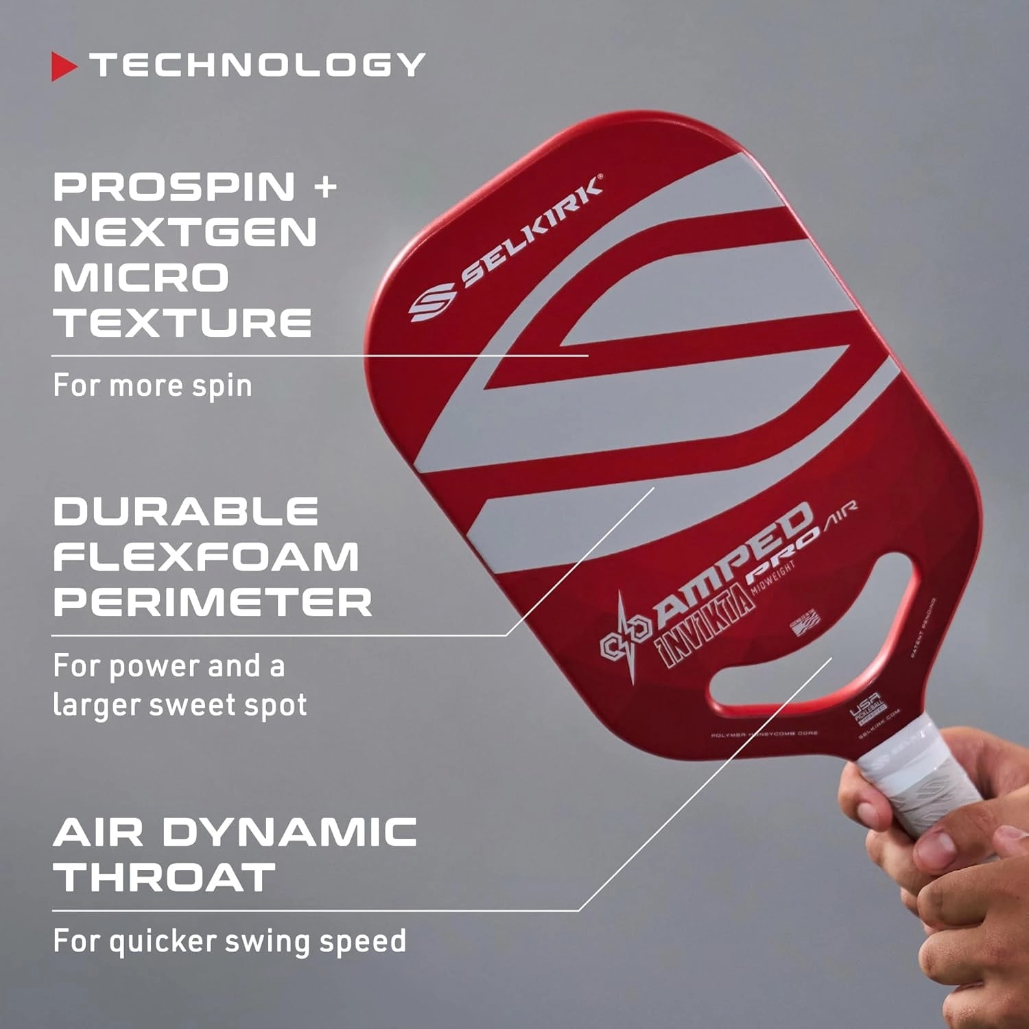 Selkirk_Amped_Pro_Air_Epic_Pickleball_paddle_Red_Frontside_Spec_Instasport