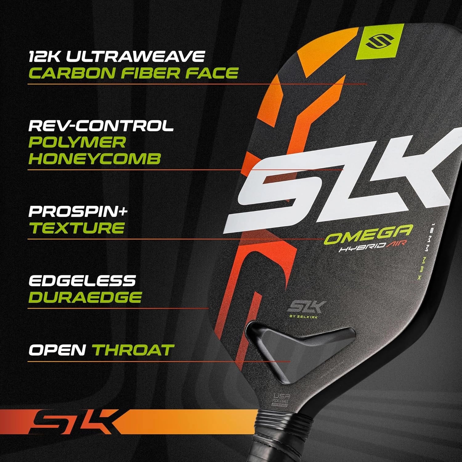 Selkirk SLK Omega Hybrid Air Max Pickleball Paddle - Ember