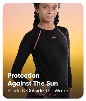 Speedo_Girls_Endurance10_Hyperboom_Printed_Capri_Black_ElectricPink_Protection_Against_Sun_InstaSport