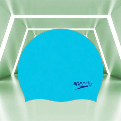 Speedo_Junior_Moulded_Silicone_Chlorine_Resistance_Swimming_Caps_Blue_Main_InstaSport