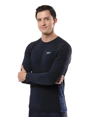 Speedo Men's Endurance+ Long Sleeve Splice Suntop