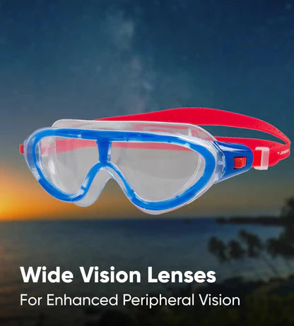 Speedo_Rift_Junior_Clear_Lens_Swimming_Goggles_Lava_Red_Blue_Clear_Wide_Lens_InstaSport