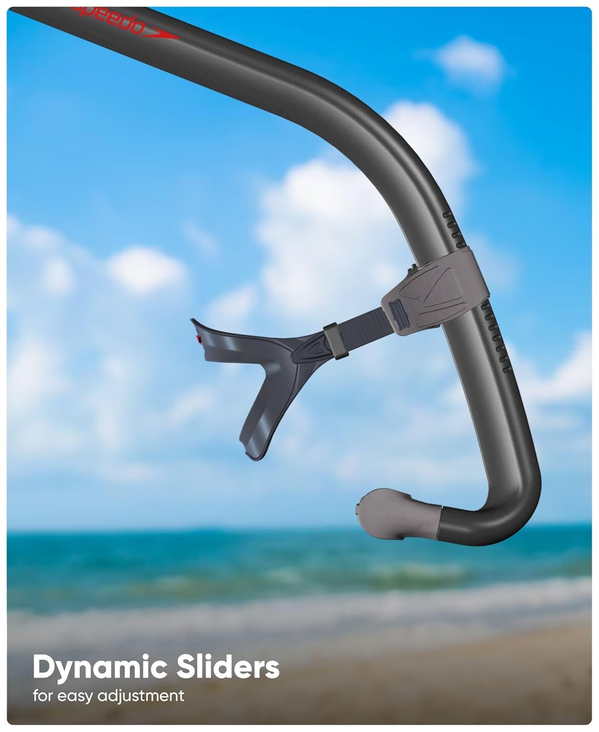 Speedo_Unisex_Bullet_Head_Centre_Snorkle_Black_Smoke_Comfortable_Dynamic_Sliders_InstaSport