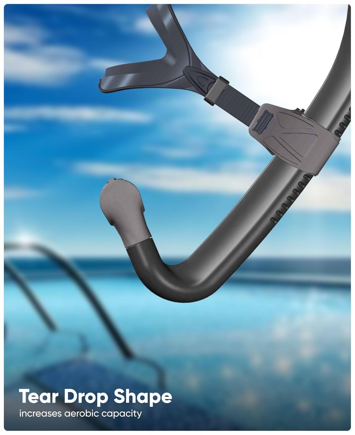 Speedo_Unisex_Bullet_Head_Centre_Snorkle_Black_Smoke_Comfortable_Tear_Drop_Shape_InstaSport