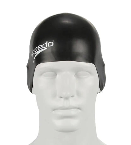 Speedo_Unixes_Junior_Moulded_Silicone_Chlorine_Resistant_Swimming_Caps_Black_Model_InstaSport