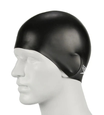 Speedo_Unixes_Junior_Moulded_Silicone_Chlorine_Resistant_Swimming_Caps_Black_Side_InstaSport