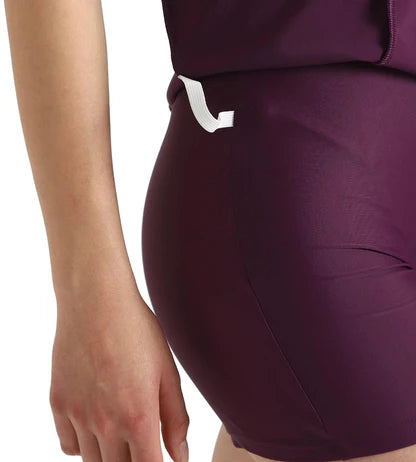 Speedo_Womens_EnduraFlex_ClosedBack_Sleeved_Swimdress_Plum_Dandy_Boyleg_InstaSport