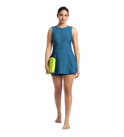 Speedo_Womens_Endurance10_ClosedBack_Swimdress_Boyleg_Teal_Full_InstaSport