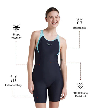 Speedo Women's Endurance 10 Essential Panel Racerback Legsuit Swimwear