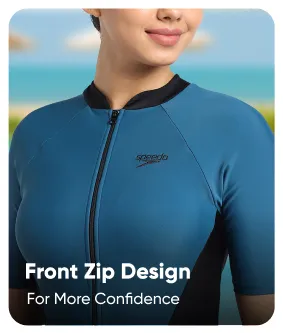 Speedo_Womens_Endurance10_Essential_Splice_Print_Closedback_Swimming_KneeSuit_Arctic_Front_Zip_Design_InstaSport