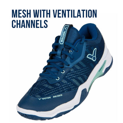 Victor A830 IV Badminton Shoes - Blue/White