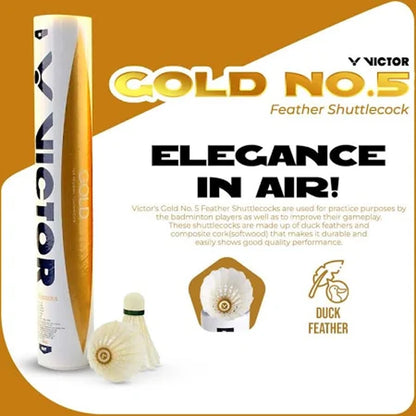 Victor_Gold_No.5_Feather_Badminton_Shuttlecock_Spec_Instasport