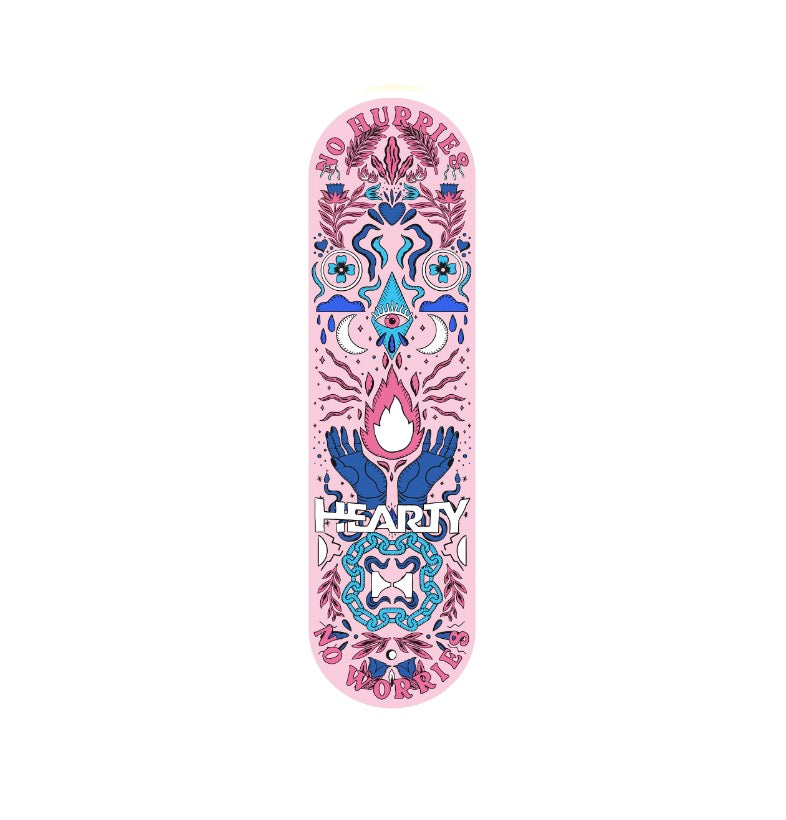 Hearty Skateboard Deck No worries Soft Pink- 8.0" & 8.125"