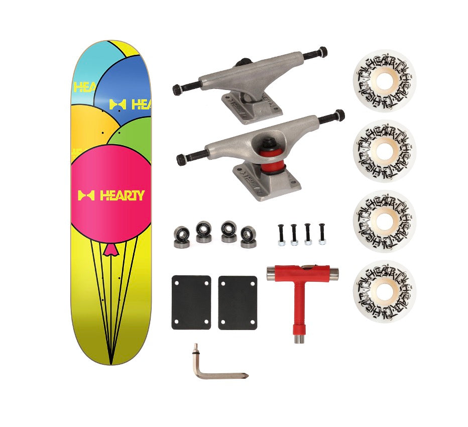 Hearty Pro-Complete Skateboard Pack- Unassembled- 8.0" & 8.25"-Balloons - InstaSport