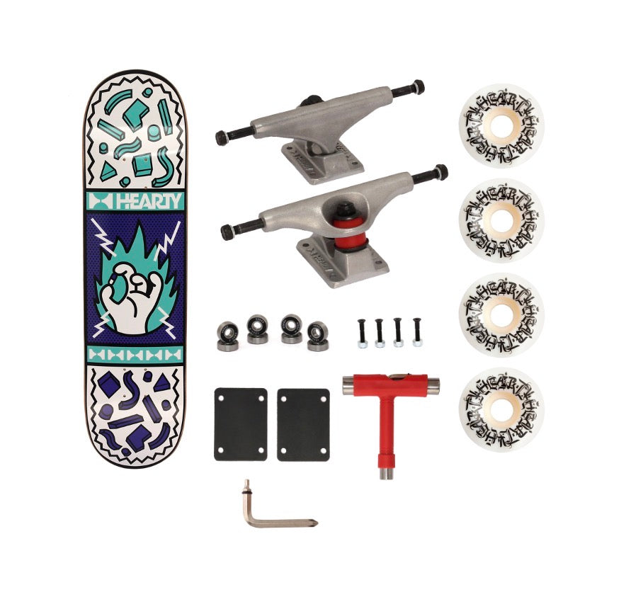 Hearty Pro-Complete Skateboard Pack- Unassembled- 8.0" & 8.25"-Chill Pill  Green - InstaSport