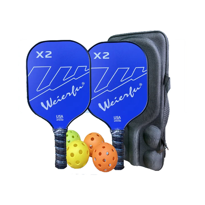 Weierfu Graphite Face Gold Pickleball Paddle Set - Blue