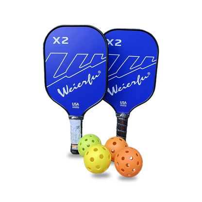 Weierfu Graphite Face Gold Pickleball Paddle Set - Blue