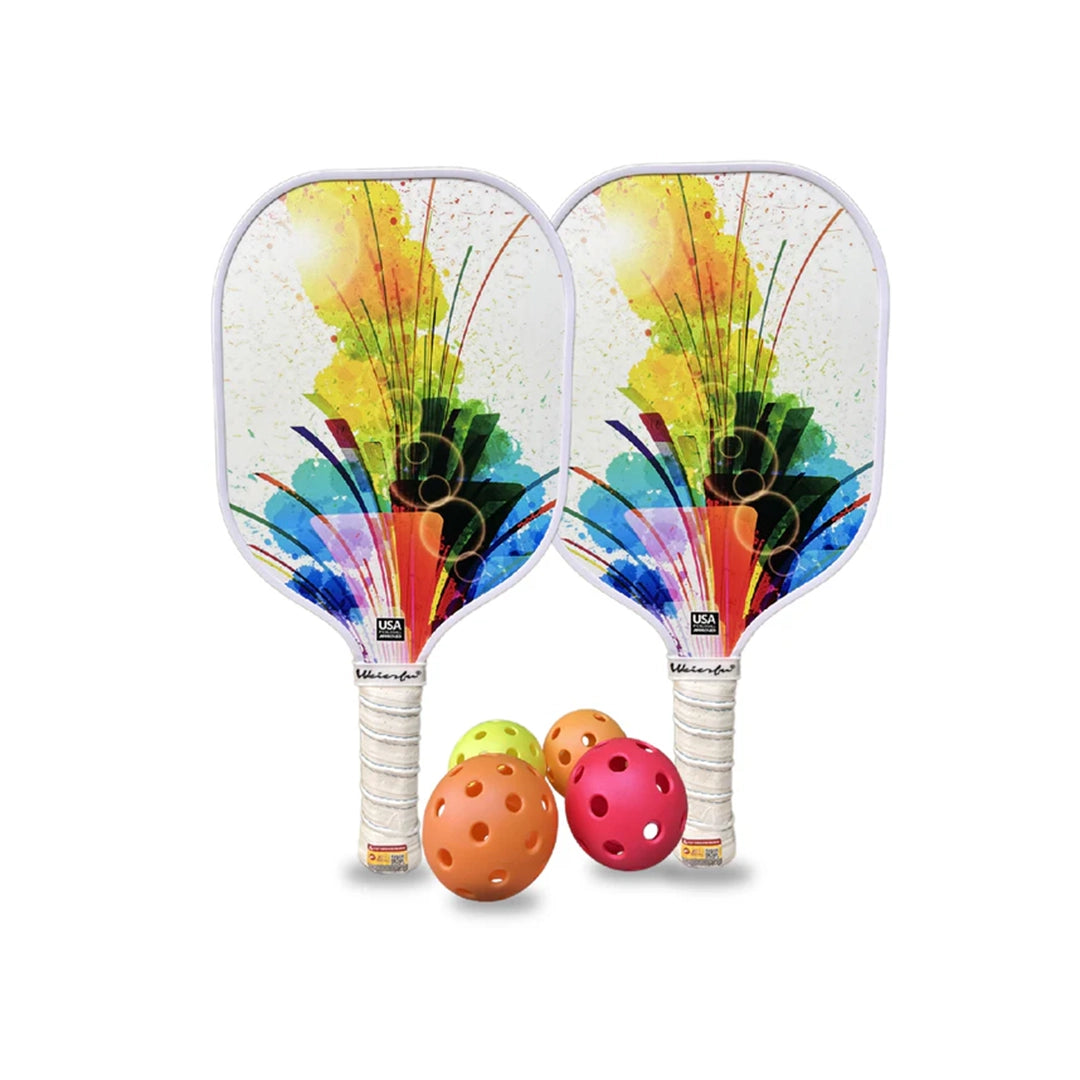 Weierfu Graphite Face Gold Pickleball Paddle Set - Multicolour