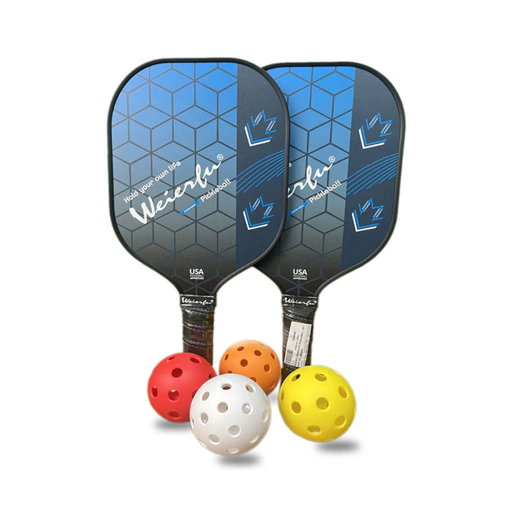 Weierfu Graphite Face Gold Pickleball Paddle Set - Sky Blue