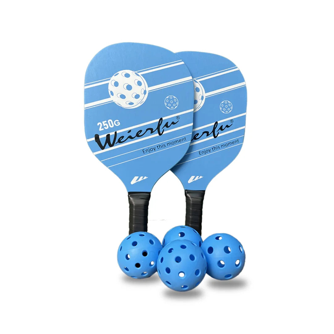 Weierfu Wooden Pickleball Paddle Set - Blue