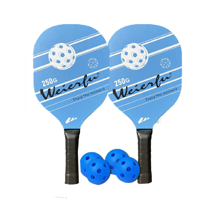 Weierfu Wooden Pickleball Paddle Set - Blue