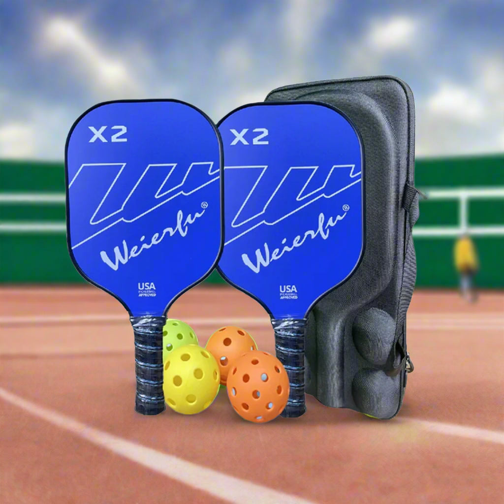 Weierfu_Graphite_FaceGold_Pickleball_PaddleSet_Blue_Fullset_Instasport