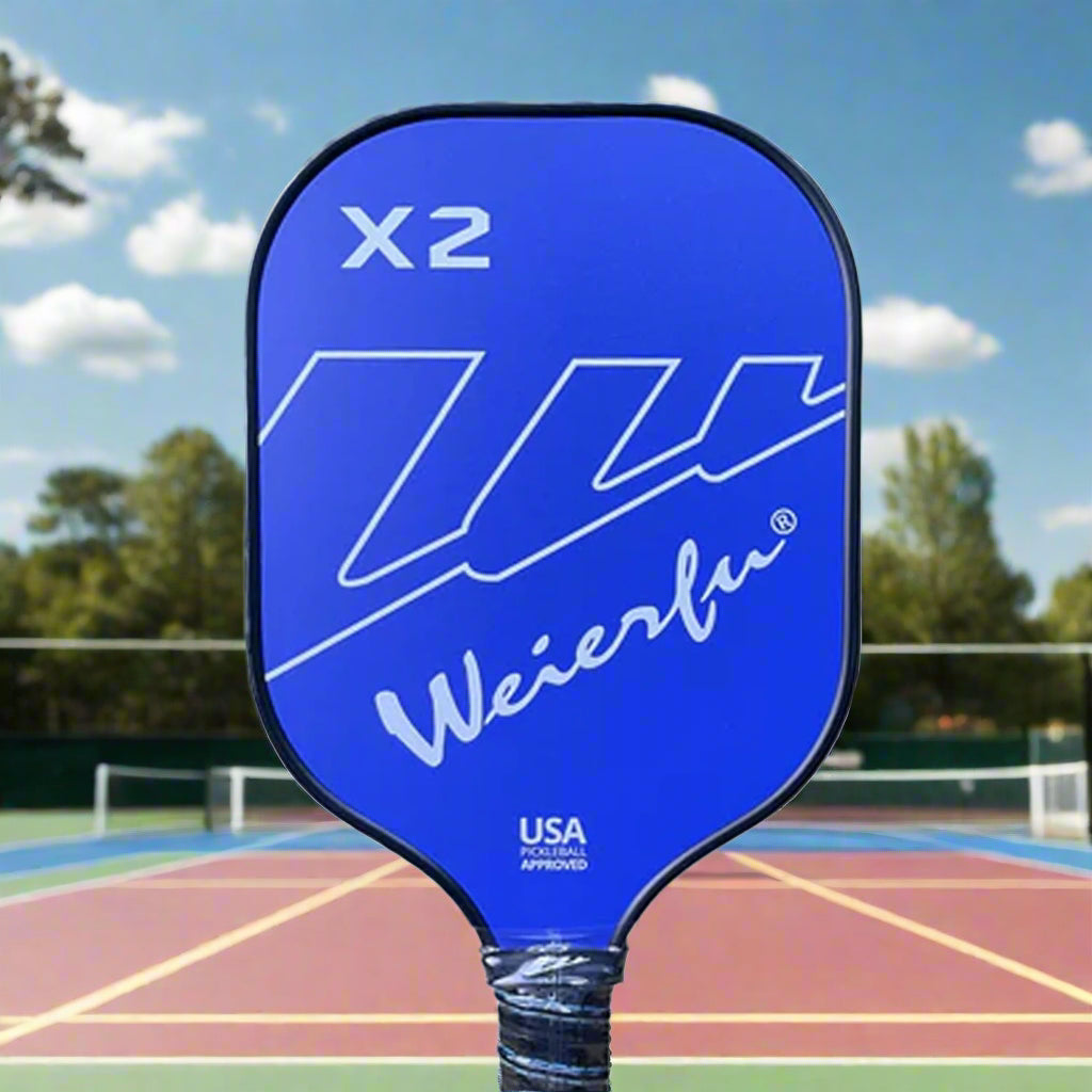 Weierfu_Graphite_FaceGold_Pickleball_PaddleSet_Blue_Head_Instasport