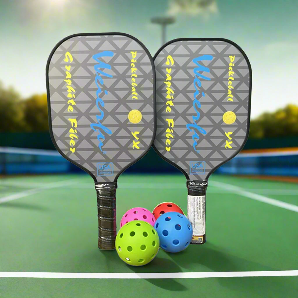 Weierfu Graphite Face Bronze Pickleball Paddle Set - Light Grey