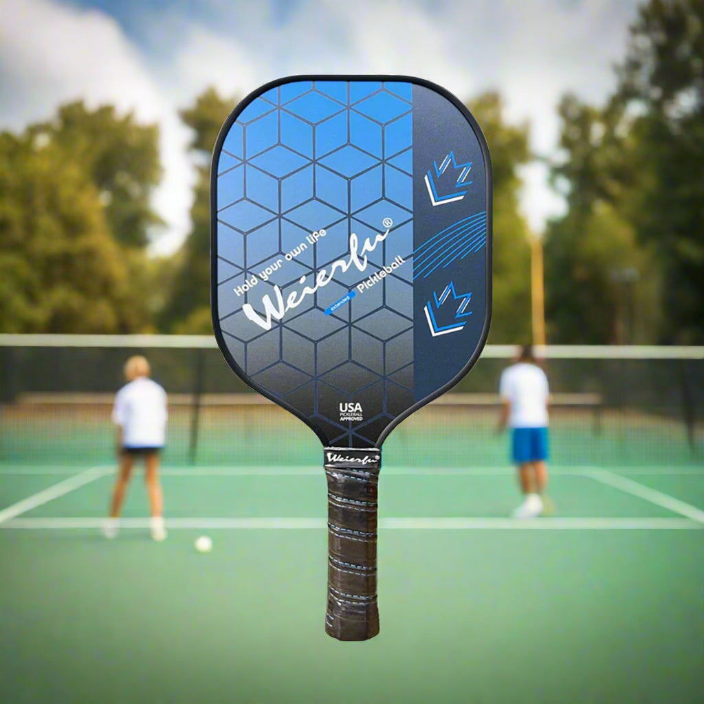Weierfu_Graphite_Face_Gold_Pickleball_PaddleSet_skyblue_Frontview_Instasport
